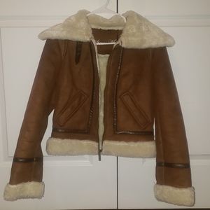 Steve Madden Faux Shearling Aviator Jacket